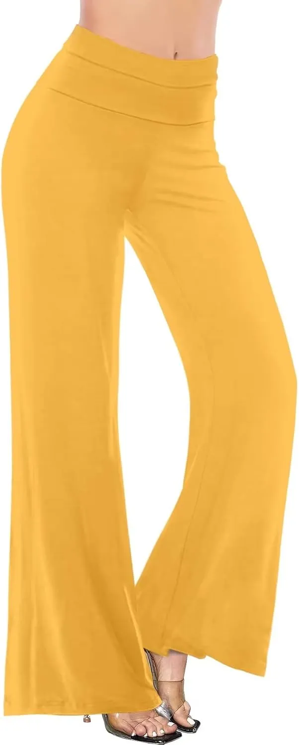Hybrid & Company Womens Super Comfy Flowy Wide Leg Palazzo Pants Made in USA