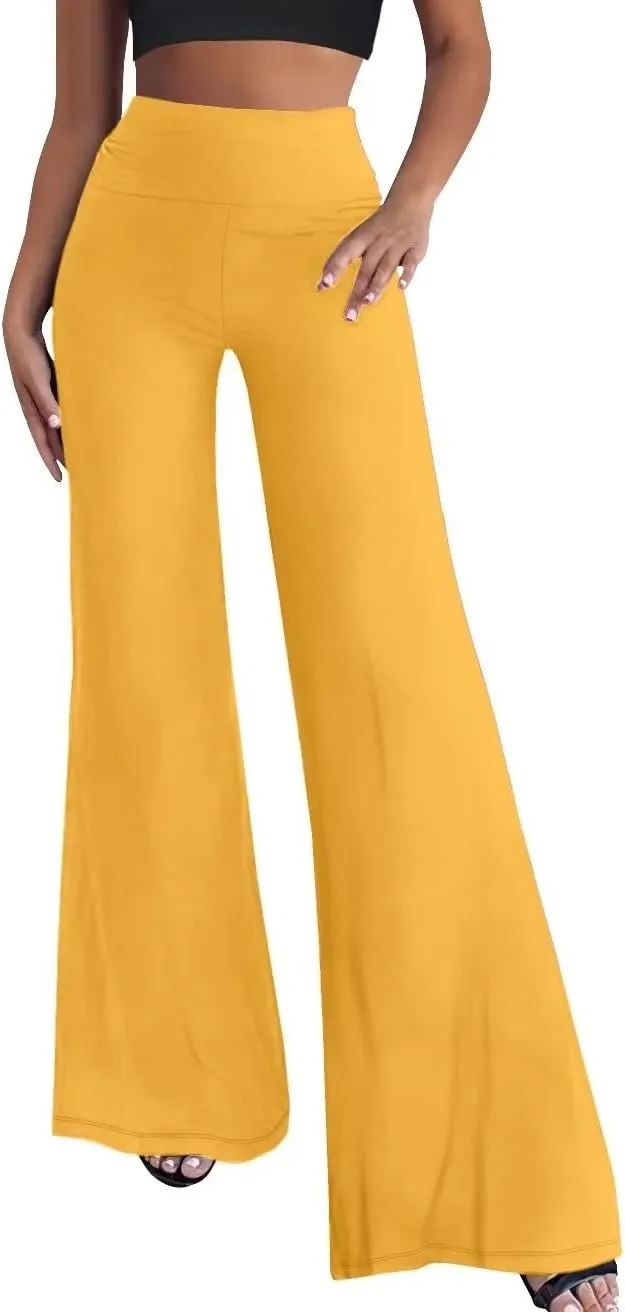 Hybrid & Company Womens Super Comfy Flowy Wide Leg Palazzo Pants Made in USA