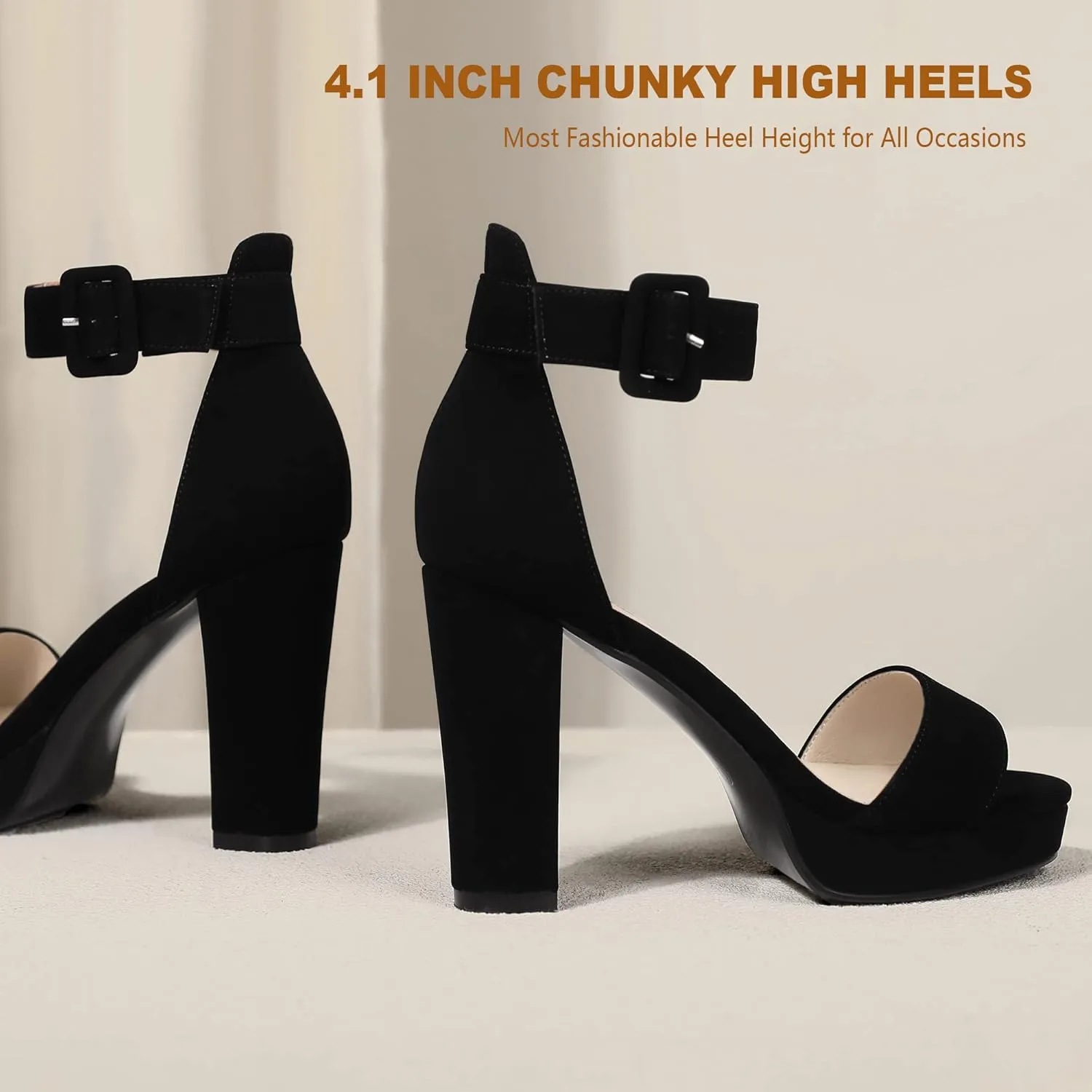 IDIFU Women's IN4 Sabrina Platform Chunky High Heels Ankle Strap Heeled Sandals Wedding Party Dress Shoes