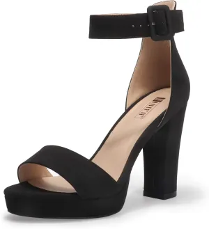 IDIFU Women's IN4 Sabrina Platform Chunky High Heels Ankle Strap Heeled Sandals Wedding Party Dress Shoes