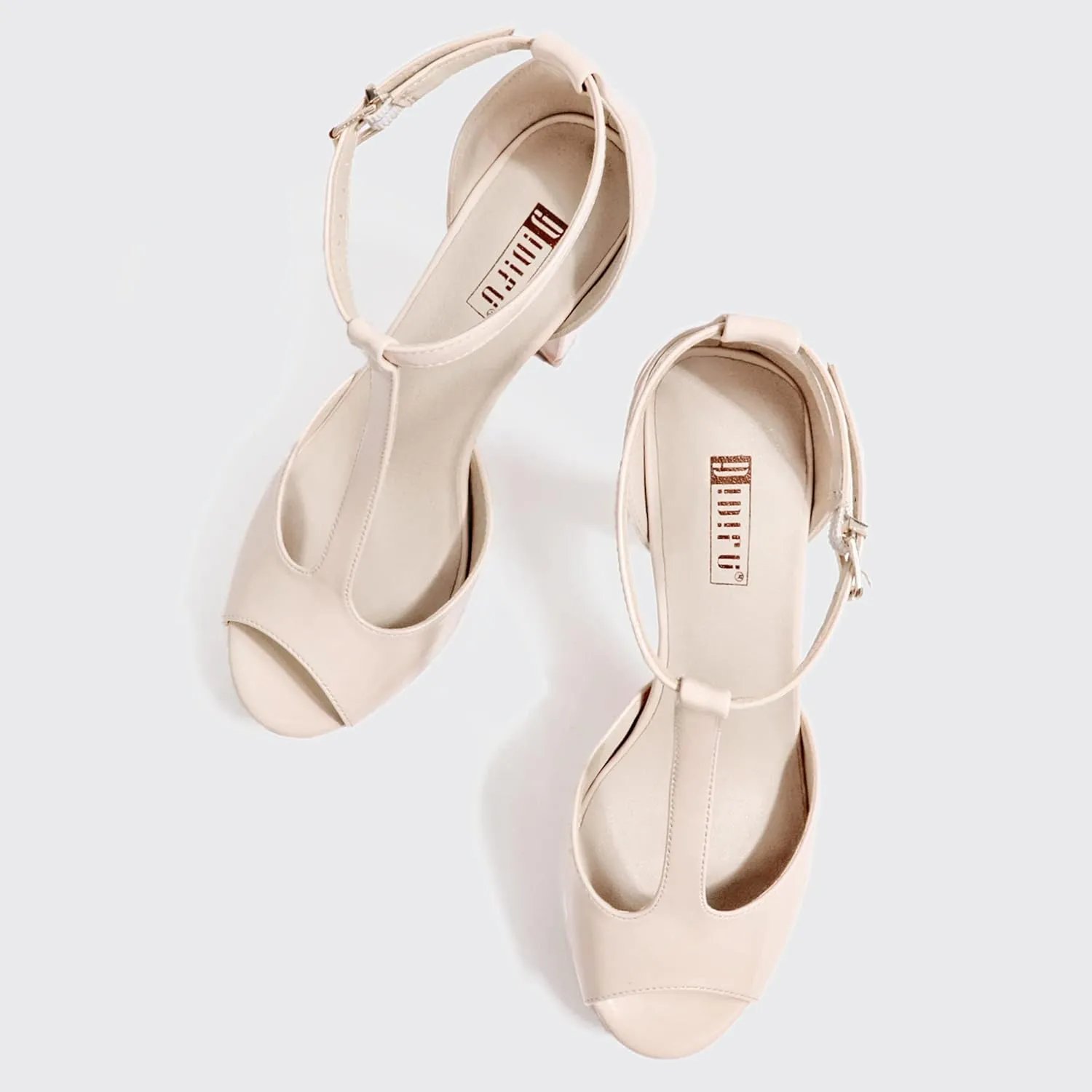 IDIFU Women's IN5 Polly Platform Chunky High Heels T-Strap Sexy Sandals Peep Toe Wedding Party Prom Dress Shoes for Women Bride