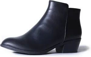 J. Adams Women's Lexy Ankle Boots, Short Low Heel, Side Zipper, Casual Booties for Fall and Winter