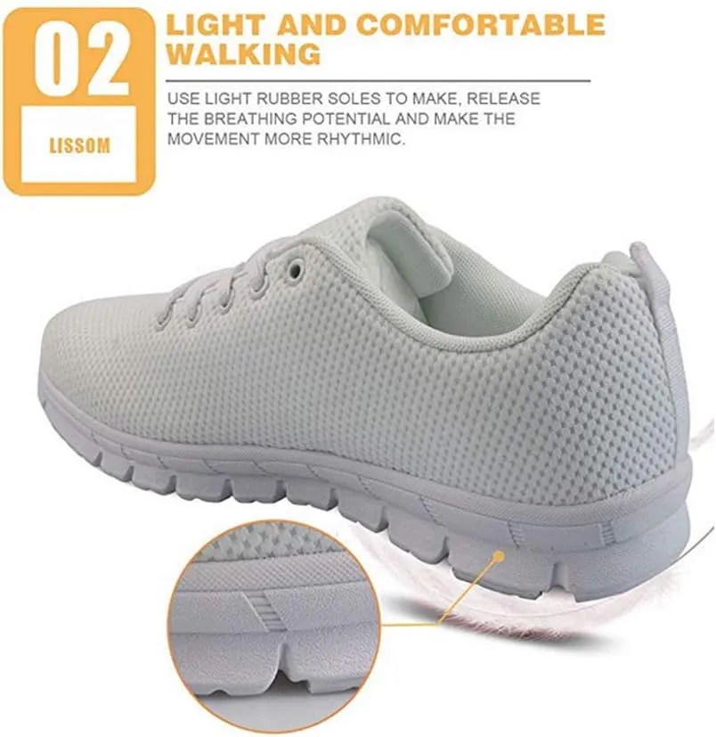 Jeiento Womens Walking Sneakers Tennis Shoes - Flag Shoes Breathable Comfortable Non Slip Athletic Running Jogging Gym Workout Casual Sport Shoe