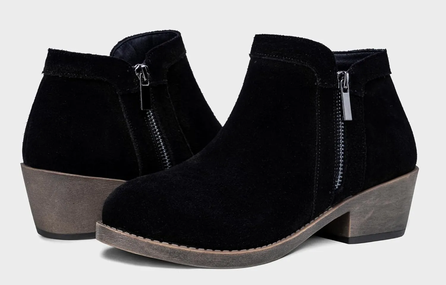 Jeossy Women's 9618 Classic Ankle Boots Slip on Chunky Heel Boots for Women