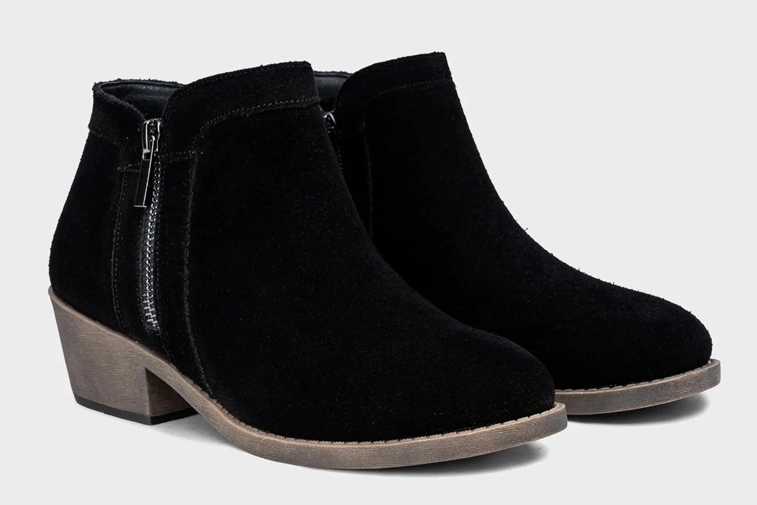 Jeossy Women's 9618 Classic Ankle Boots Slip on Chunky Heel Boots for Women