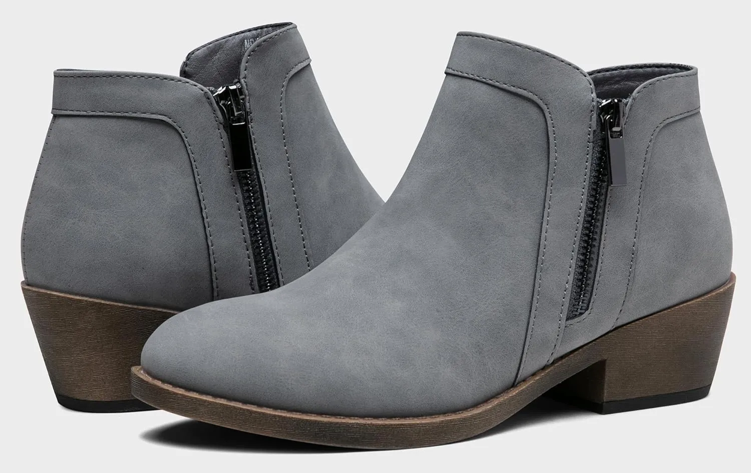 Jeossy Women's 9618 Classic Ankle Boots Slip on Chunky Heel Boots for Women