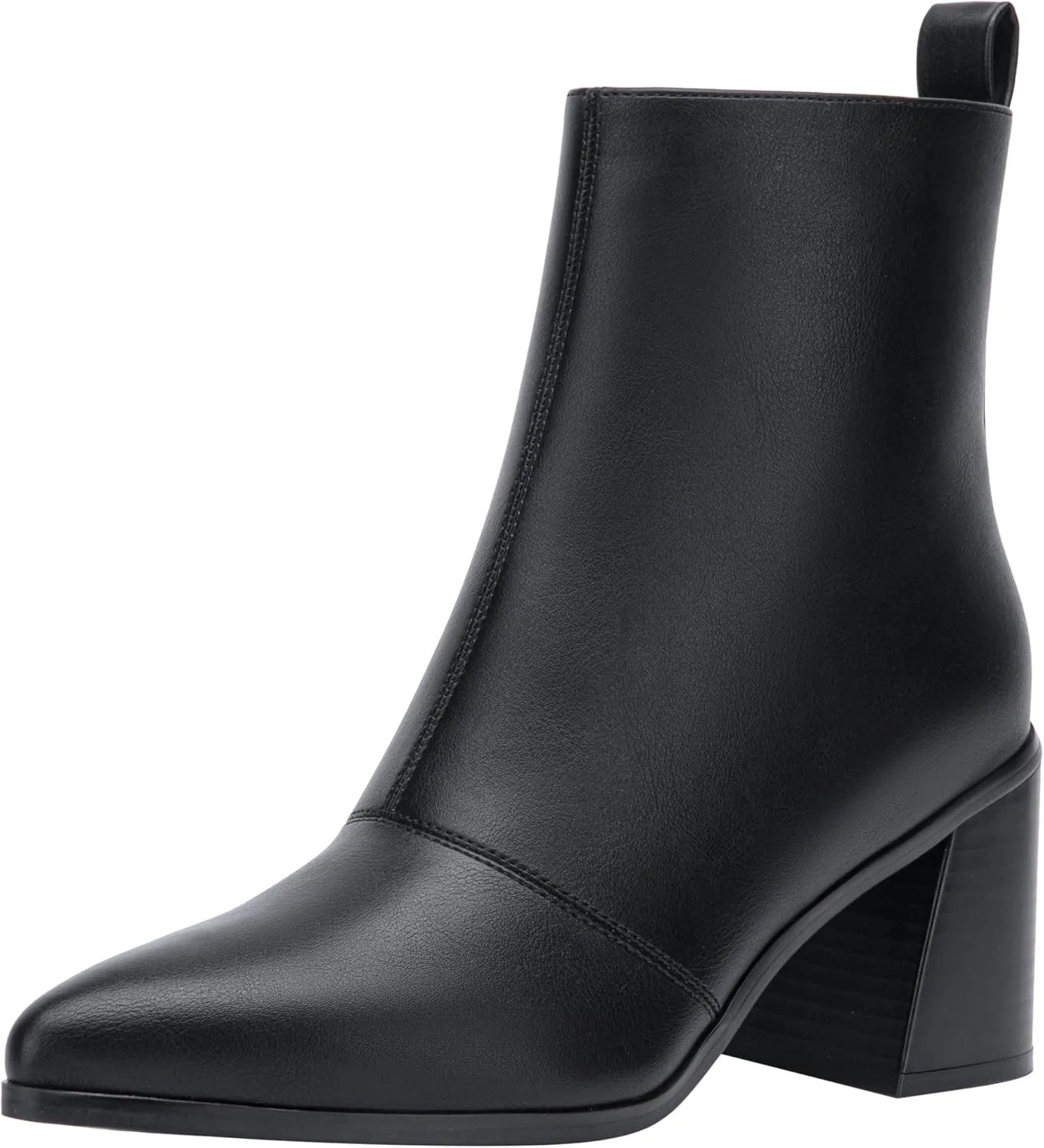 Jeossy Women's Chunky Heeled Ankle Boots, Pointed Toe Stacked Block Heel Booties