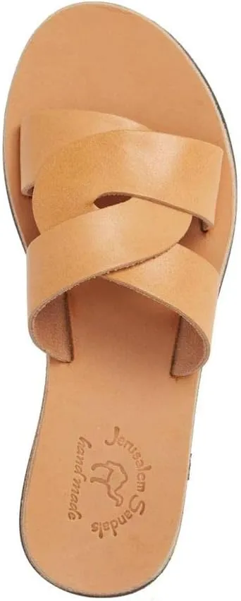 Jerusalem Sandals Womens Emily Black, Durable Handcrafted Real Leather Sandals, Women Sandal With Dual intertwined Straps Textured sole, Waterproof