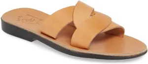 Jerusalem Sandals Womens Emily Black, Durable Handcrafted Real Leather Sandals, Women Sandal With Dual intertwined Straps Textured sole, Waterproof