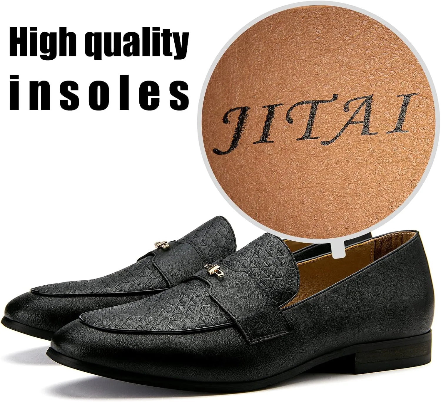 JITAI Mens Loafers Shoes Slip On Driving Shoes Casual Dress Loafer Business Fashion Shoes