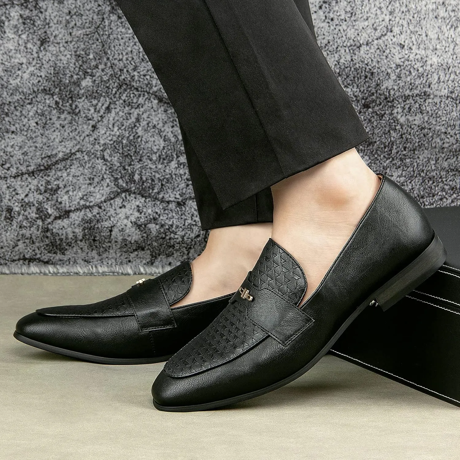JITAI Mens Loafers Shoes Slip On Driving Shoes Casual Dress Loafer Business Fashion Shoes