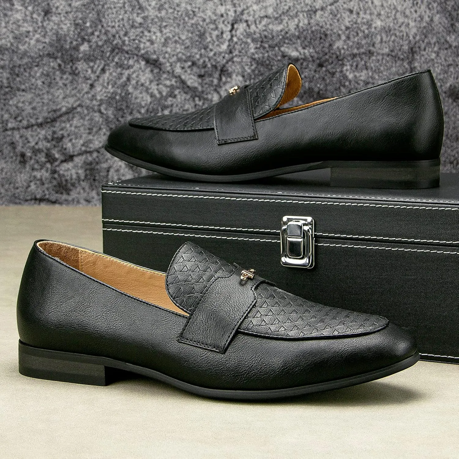 JITAI Mens Loafers Shoes Slip On Driving Shoes Casual Dress Loafer Business Fashion Shoes