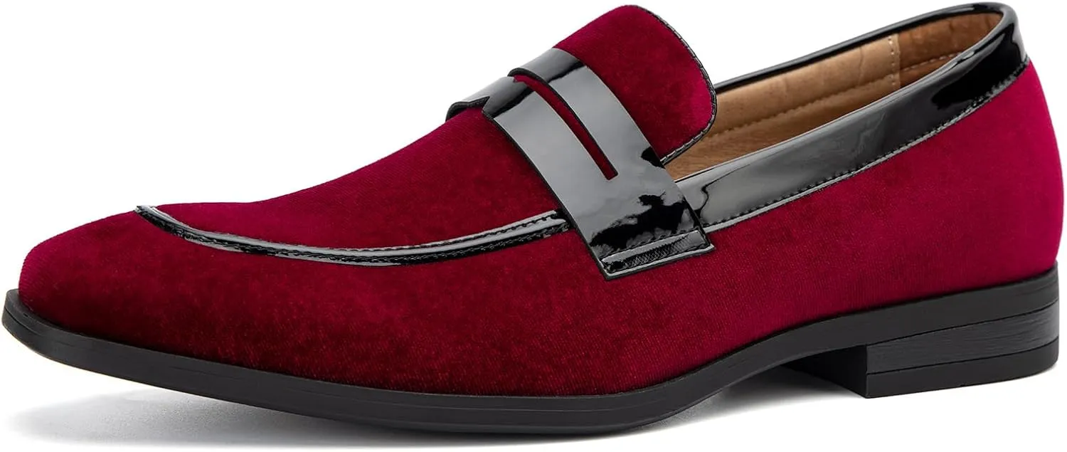 JITAI Mens Velvet Loafers Dress Shoes Loafers for Men Tuxedo Suit Shoes