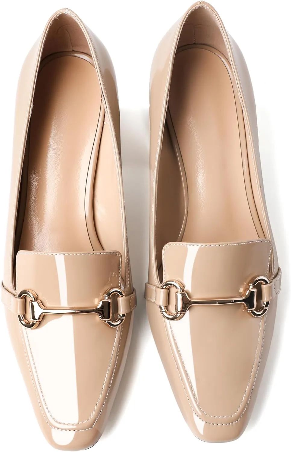 Joseywade Low Heels for Women Block Chunky Heels Slip On Toe Pumps Loafers 2.5" Closed Toe Slanted Heels Shoes