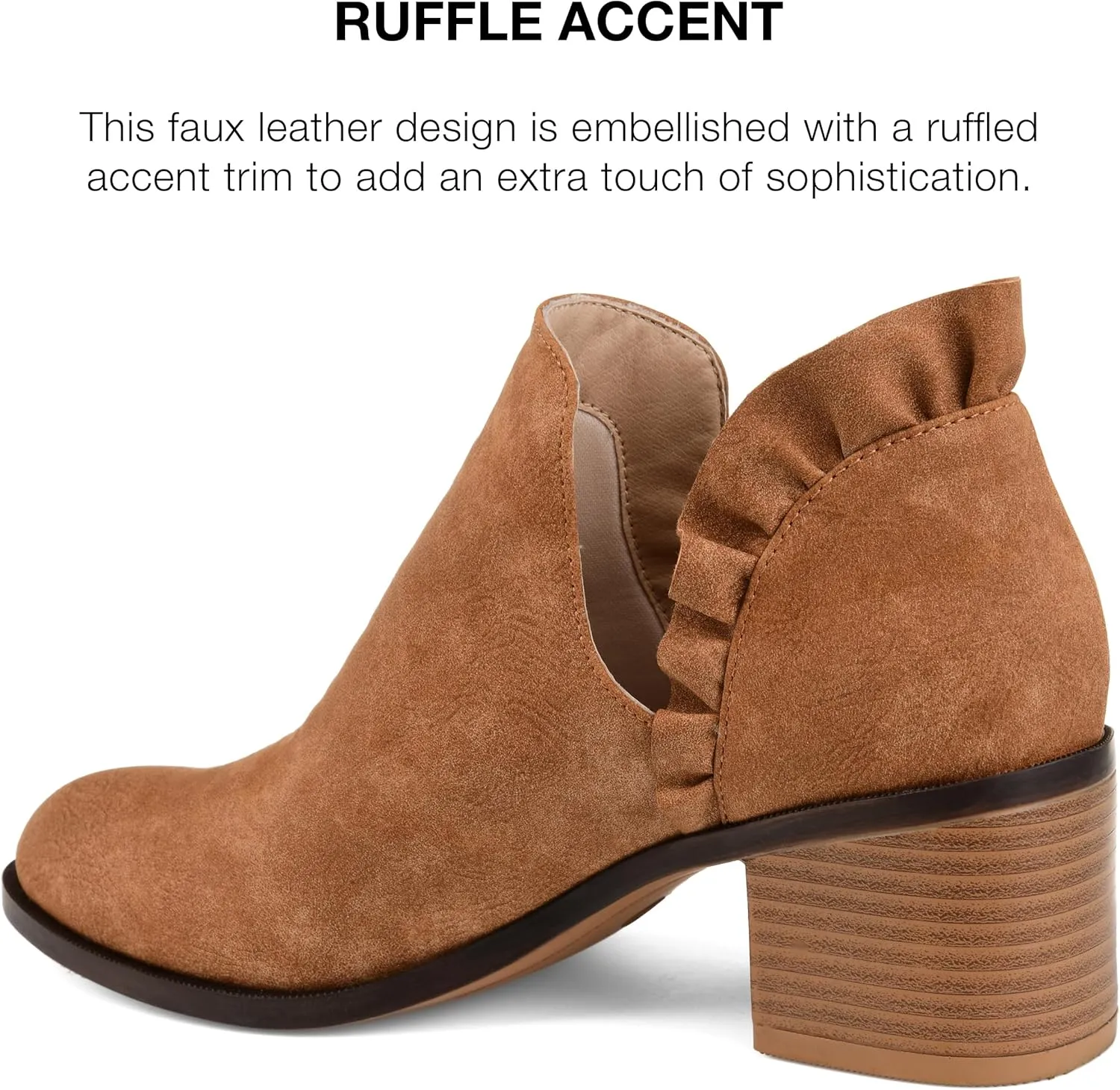 Journee Womens Lennie Tru Comfort Foam Slip On Stacked Heel Booties