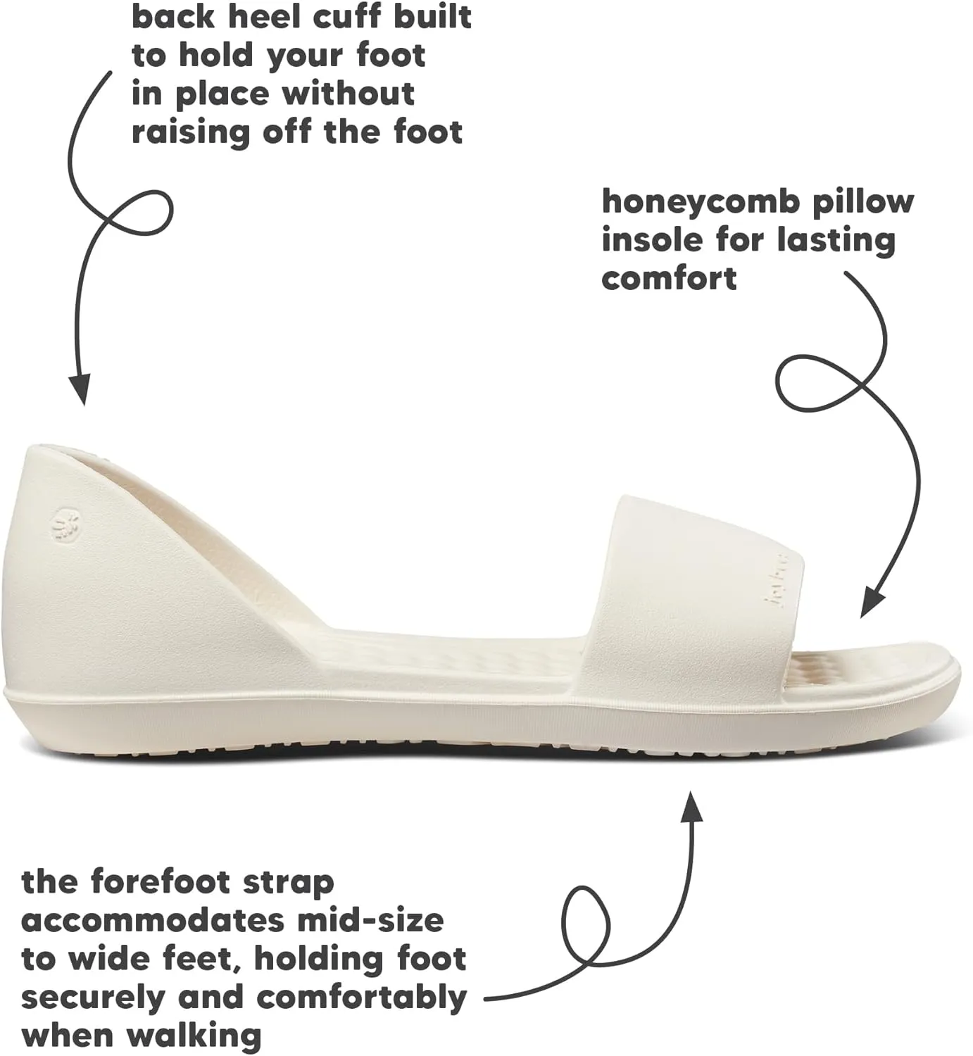 Joybees Women's Friday Flat - Ballet Flats for Women, Cute & Casual Dress Shoes, Comfortable Rubber Foam Sandals for Work, Walking, Waterproof, Non Slip