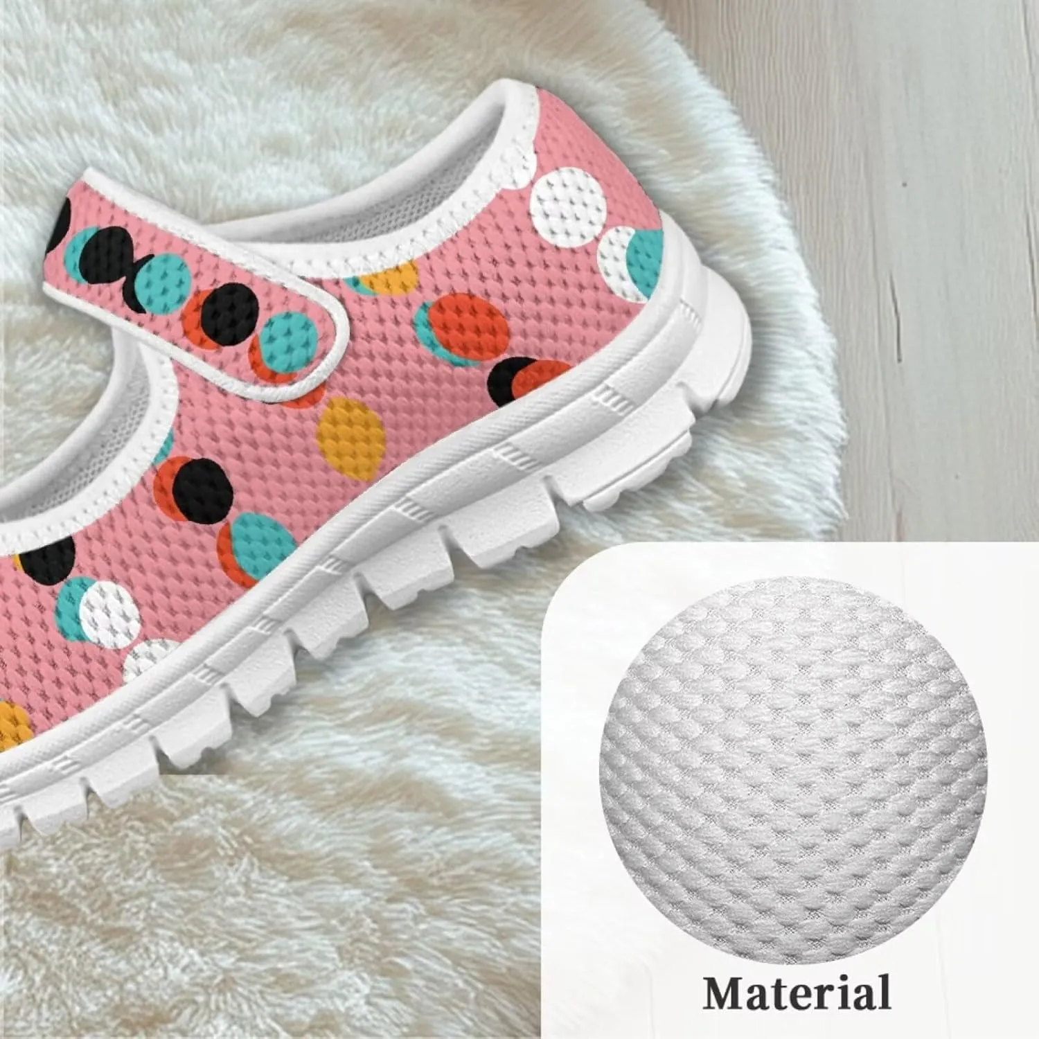 JoyLamoria Colorful Tie Dye Print Toddler Girls Dress Shoes Slip on Mary Jane Shoes for Girls Fashion Ballet Shoes Soft Flats Sneakers