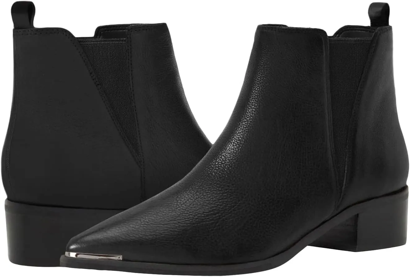 Juliet Holy Womens Chelsea Boots Fashion Winter Pointed Toe Chunky Stacked Low Heel Slip On Ankle Booties