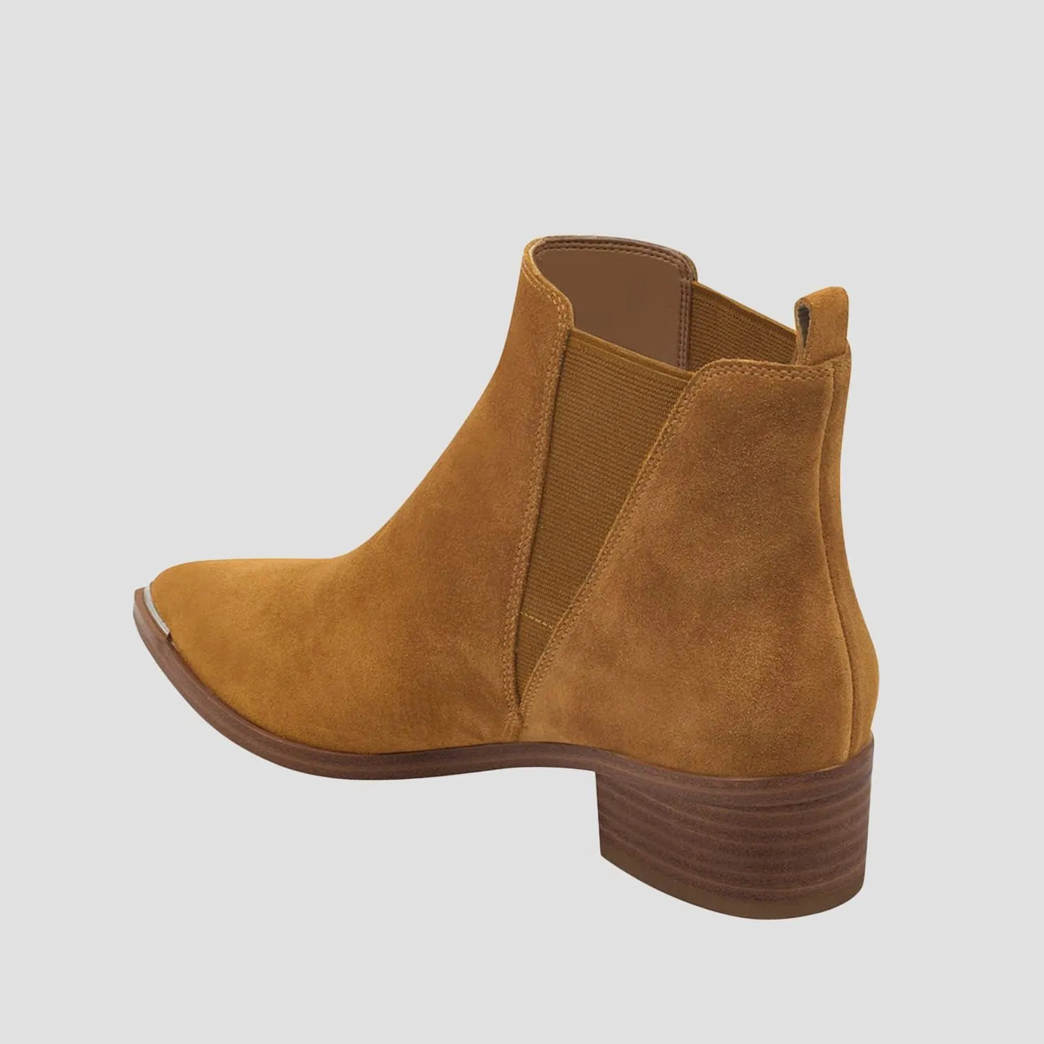 Juliet Holy Womens Chelsea Boots Fashion Winter Pointed Toe Chunky Stacked Low Heel Slip On Ankle Booties