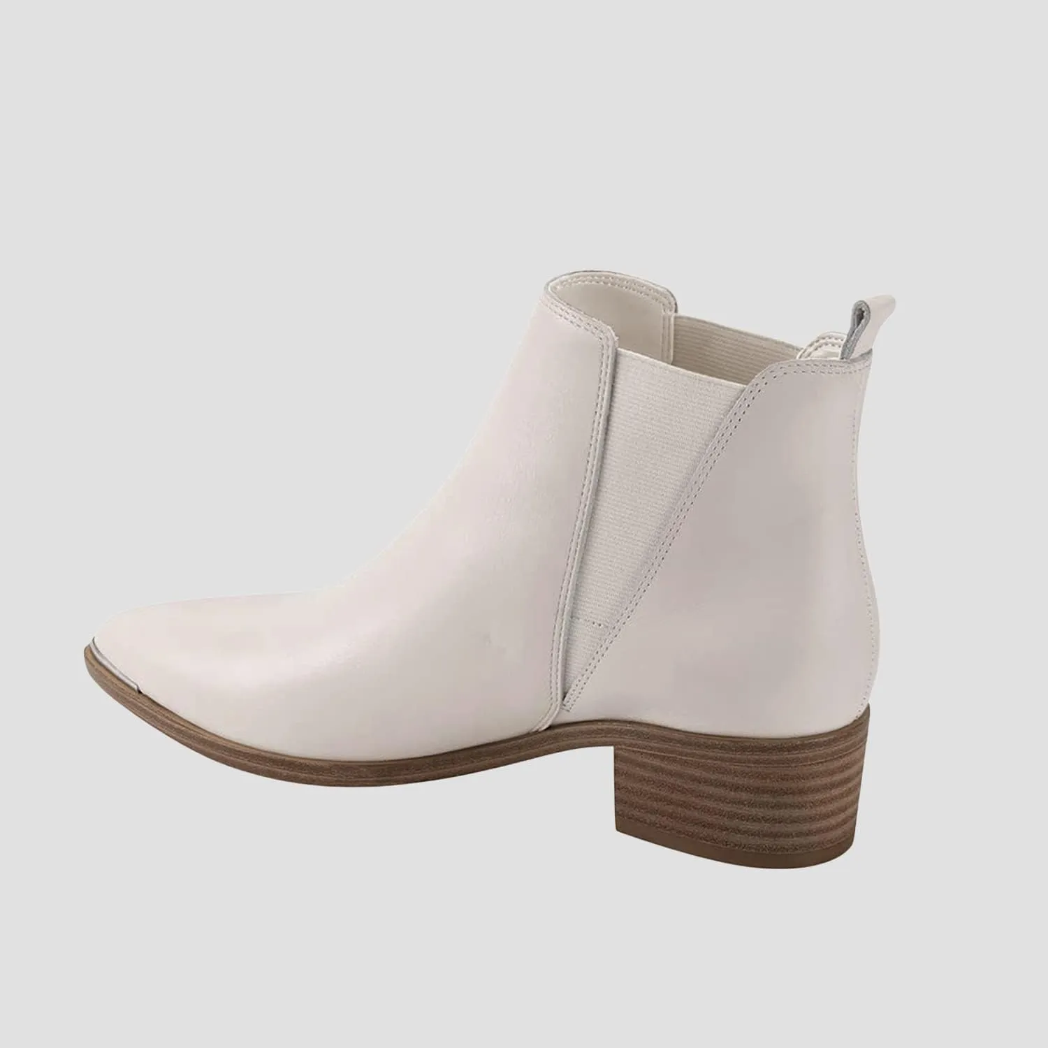 Juliet Holy Womens Chelsea Boots Fashion Winter Pointed Toe Chunky Stacked Low Heel Slip On Ankle Booties