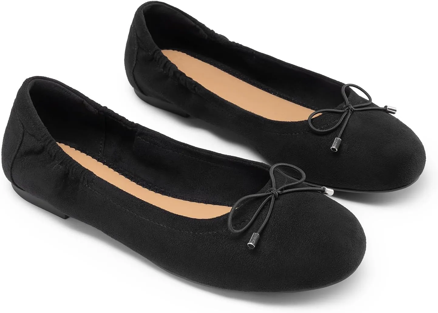JustFab Womens Ballet Flats Shoes Foldable Round Toe Dress Shoes Comfortable Slip On Walking Flats Shoes Comfort Soft