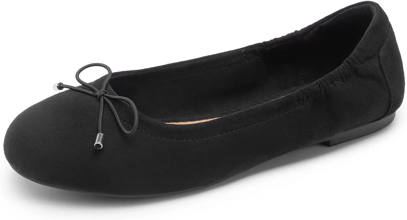 JustFab Womens Ballet Flats Shoes Foldable Round Toe Dress Shoes Comfortable Slip On Walking Flats Shoes Comfort Soft