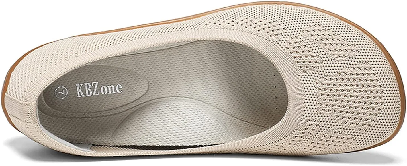 KBZone Women's Flats Slip on Ballet Flats Wide Toe Box Comfortable Walking Shoes