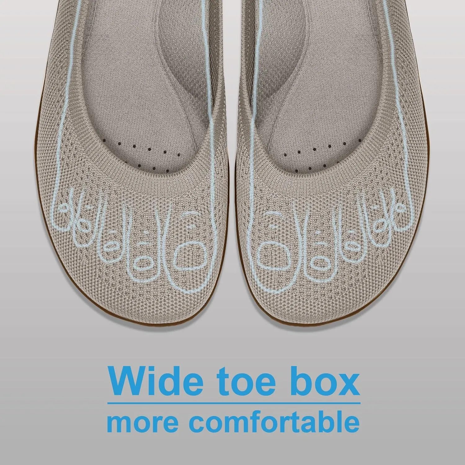 KBZone Women's Flats Slip on Ballet Flats Wide Toe Box Comfortable Walking Shoes