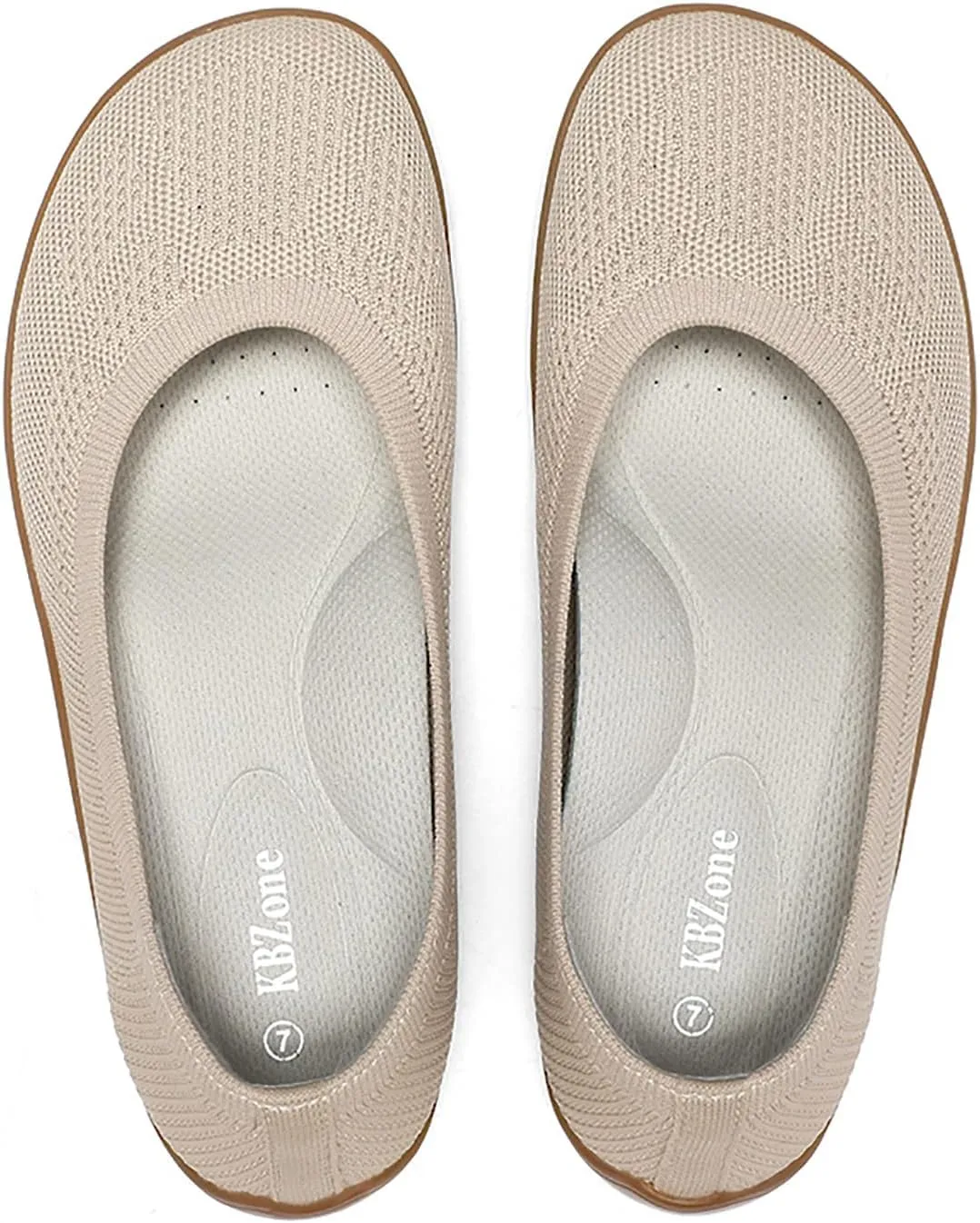KBZone Women's Flats Slip on Ballet Flats Wide Toe Box Comfortable Walking Shoes