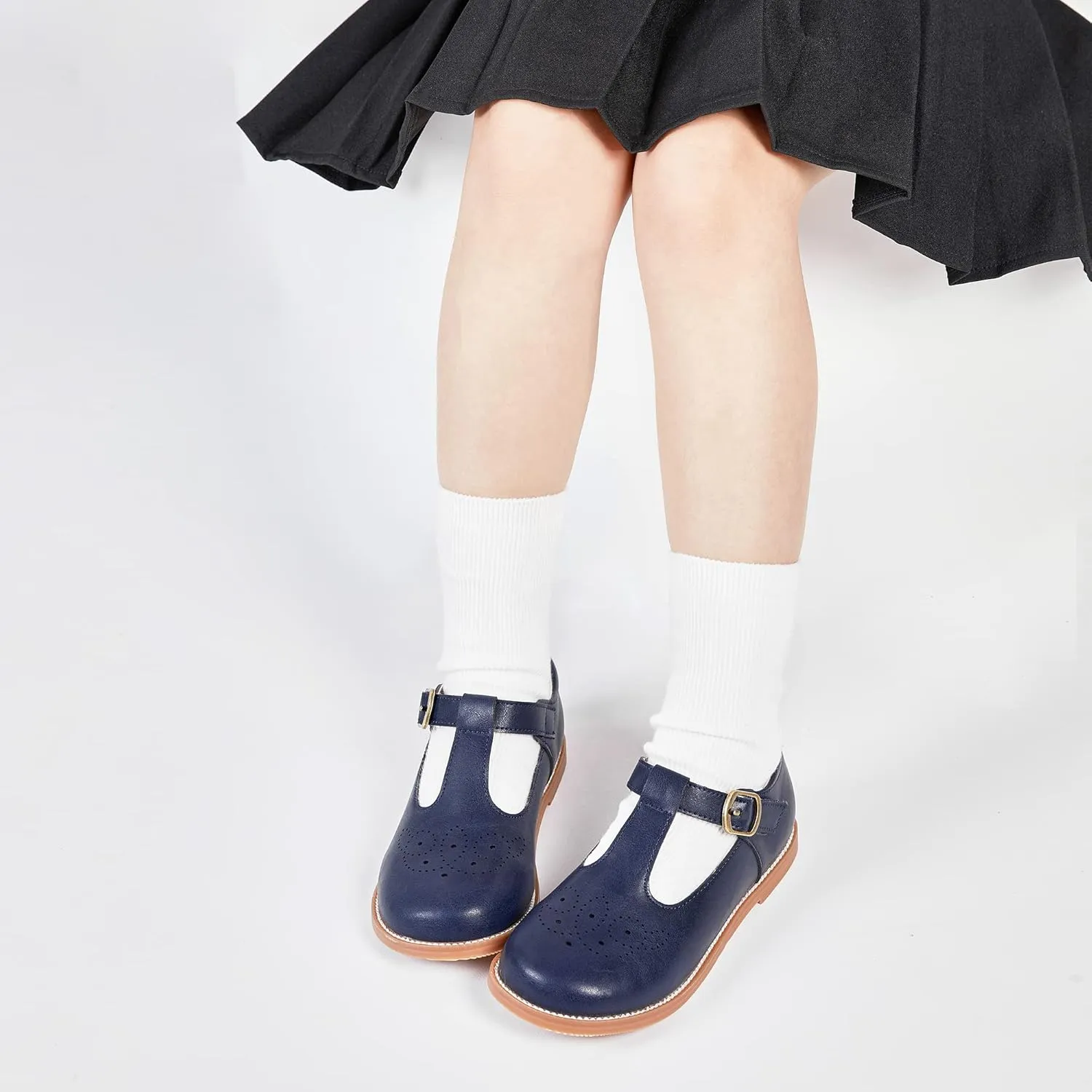Kiderence Toddler Little Girls Mary Jane Dress Shoes School Oxford for Girls Flats