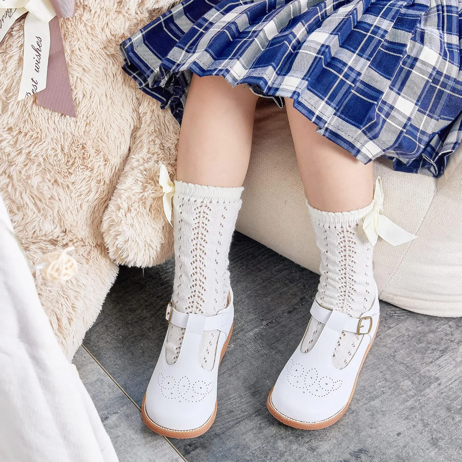 Kiderence Toddler Little Girls Mary Jane Dress Shoes School Oxford for Girls Flats