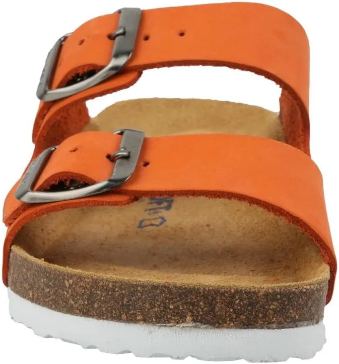 Kids' 100% Genuine Leather Sandals - Comfortable Smart Foam Footbed, Adjustable Straps, Durable Non-Slip Sole and Stylish
