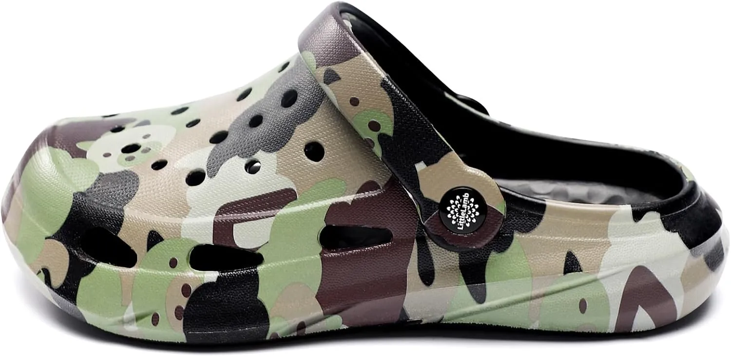 Kids Classic Camo Beach Clogs | Lightweight Water Sandals for Boys - Quick-Dry Non-Slip Light and Durable （Little Kid/Big Kid）