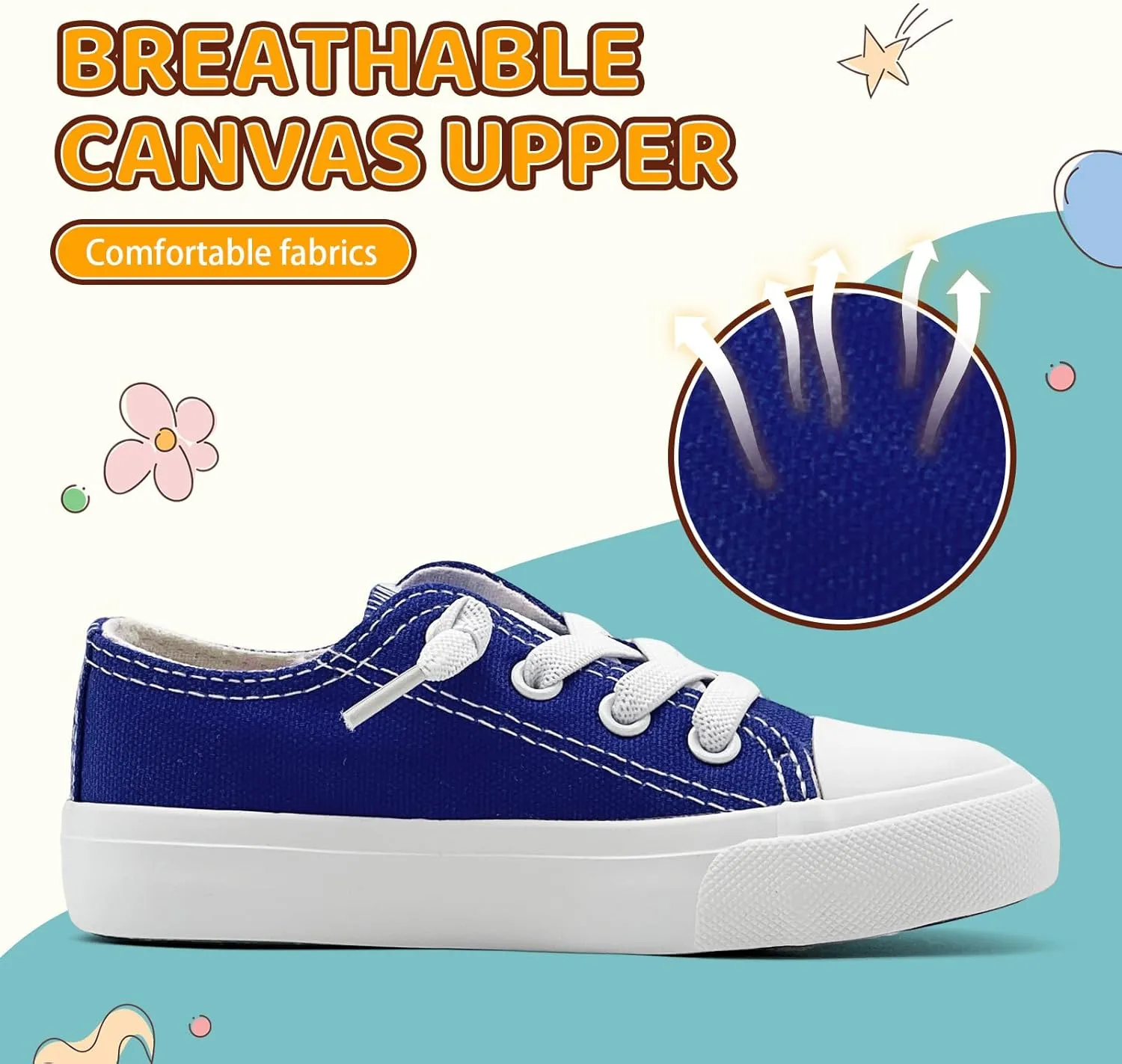 Kids Girls Boys Canvas Sneakers Slip on Walking Shoes Lightweight Tennis Running School Casual Classic Sneakers Little Big Kids