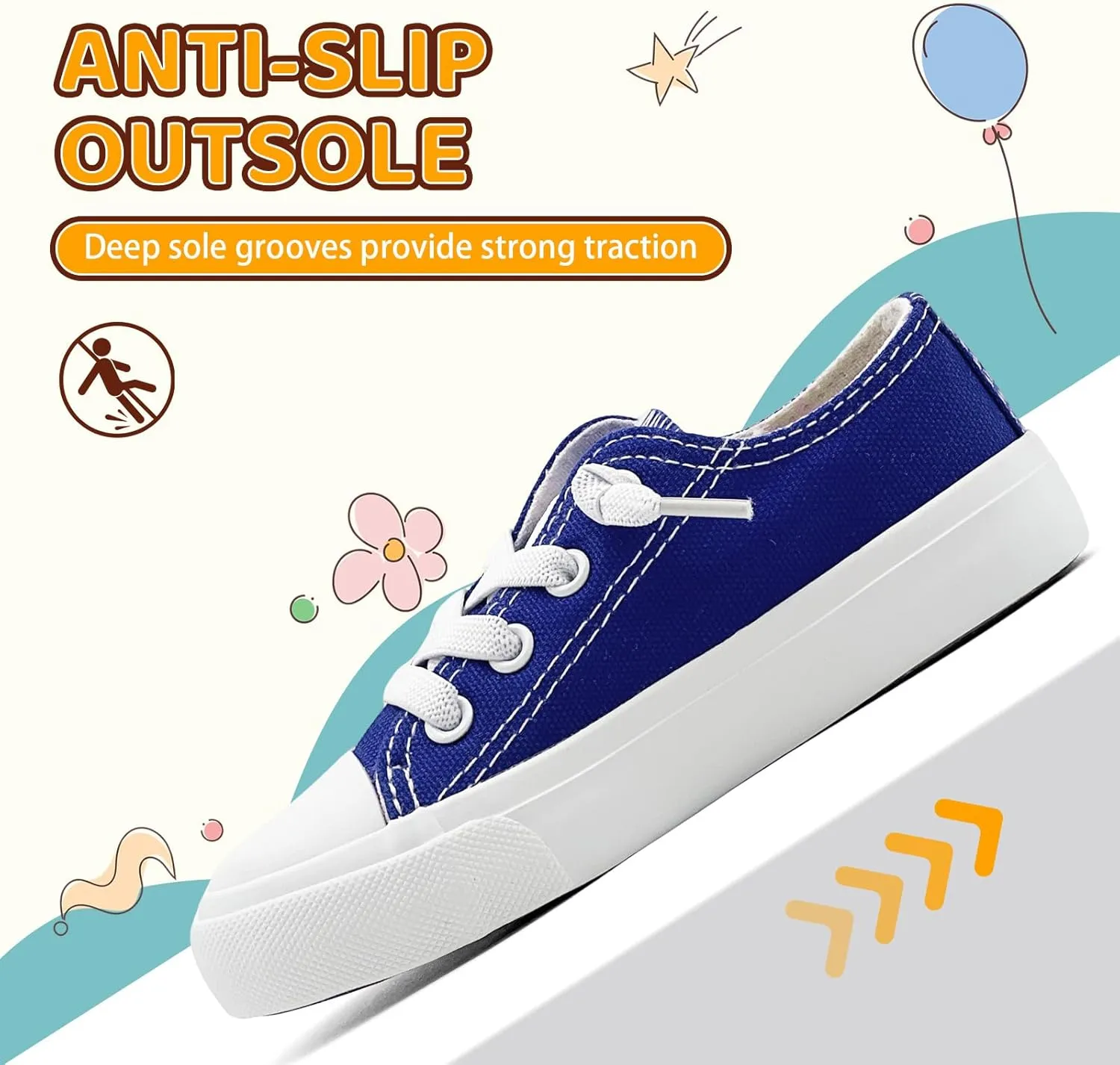 Kids Girls Boys Canvas Sneakers Slip on Walking Shoes Lightweight Tennis Running School Casual Classic Sneakers Little Big Kids