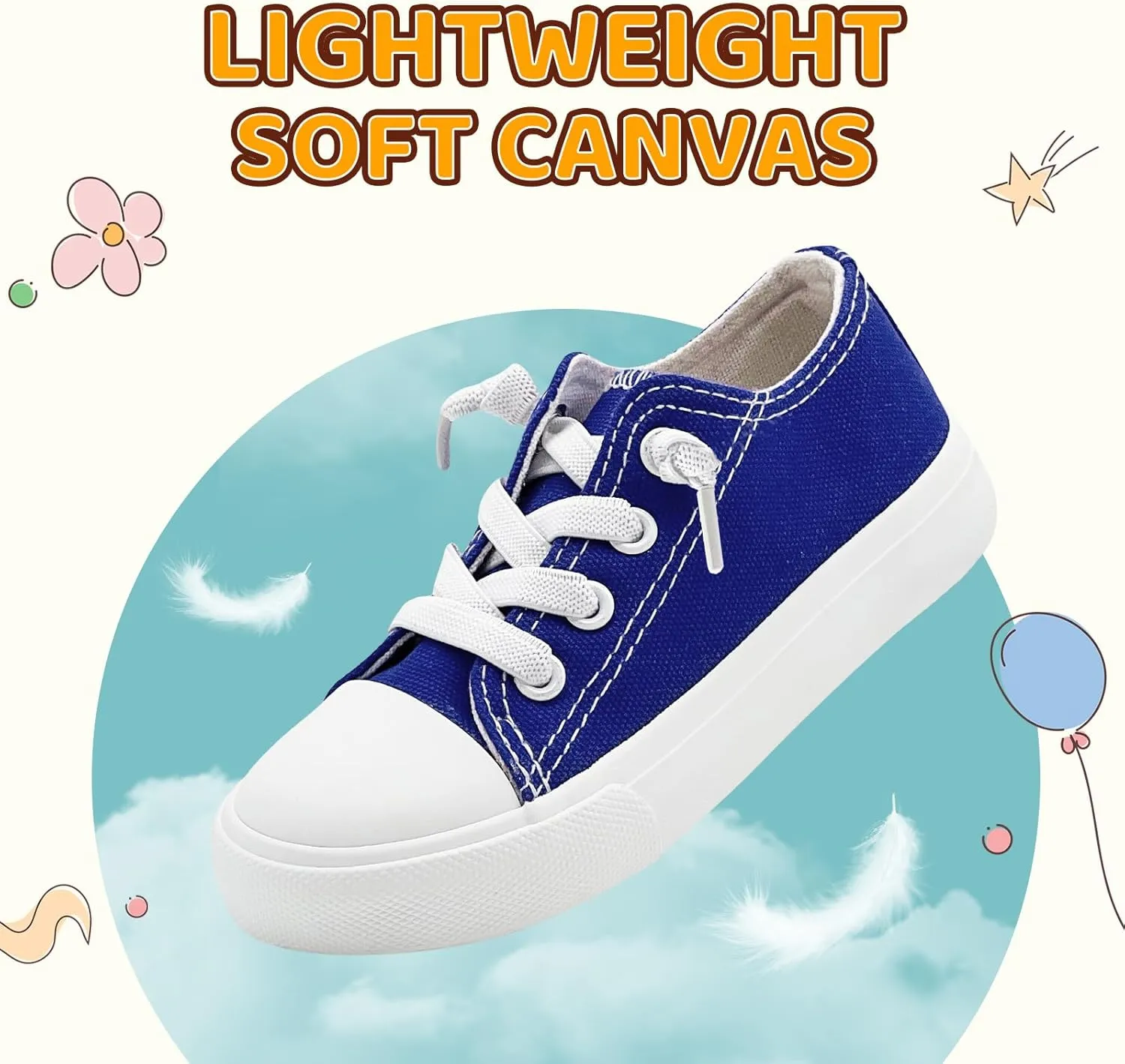 Kids Girls Boys Canvas Sneakers Slip on Walking Shoes Lightweight Tennis Running School Casual Classic Sneakers Little Big Kids