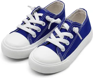 Kids Girls Boys Canvas Sneakers Slip on Walking Shoes Lightweight Tennis Running School Casual Classic Sneakers Little Big Kids