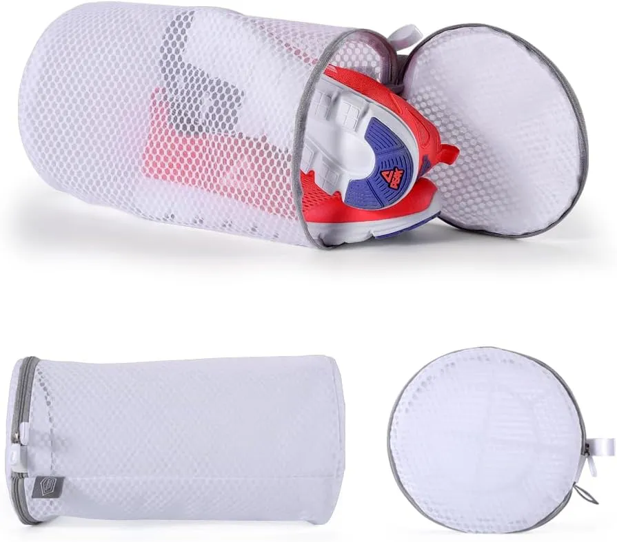 Kimmama Laundry Bags Mesh Wash Bags, Shoe Washing Machine Bag, Net Washer Sack with Zipper, Dryer Pouch for Cleaning and Drying Footwear, Sneaker, Trainers, Plimsolls, Slippers, Gym, Running, Tennis