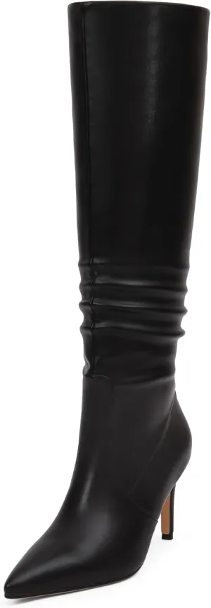 Knee High Boots for Women Pointed Toe and 3 IN Stiletto High Heel Slouchy Boots Fashion Tall Boots For Women