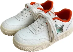 Korean-Inspired Casual Star Sneakers Women Platform Tennis Shoes, Original Style White Sneakers for Sports & Streetwear