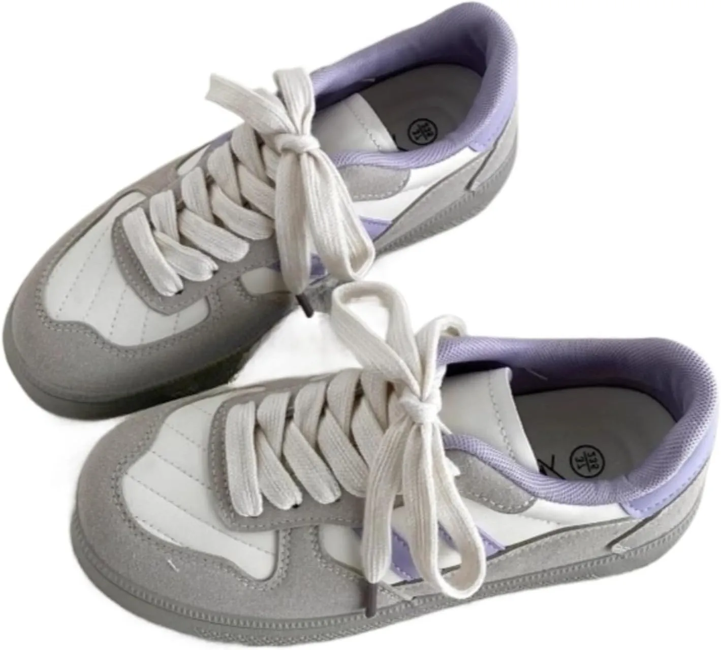 Korean Style Retro German Trainer Sneakers – Women’s Casual Lace-Up Colorblock Low-Top Fashion Shoes, Anti-Slip PU Campus Walking Shoes