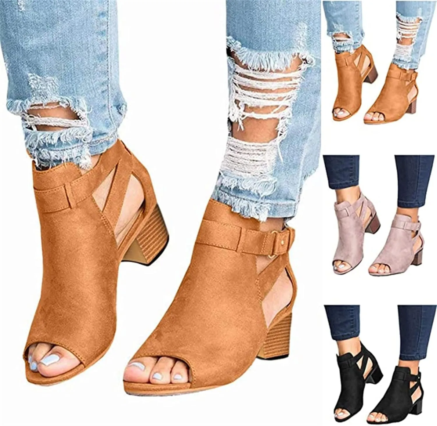 Ladmiple Summer Sandals for Women 2023 Comfy Platform Ankle Strap Slip On Wedge Sandal Open Toe Dressy High Heel Wedges
