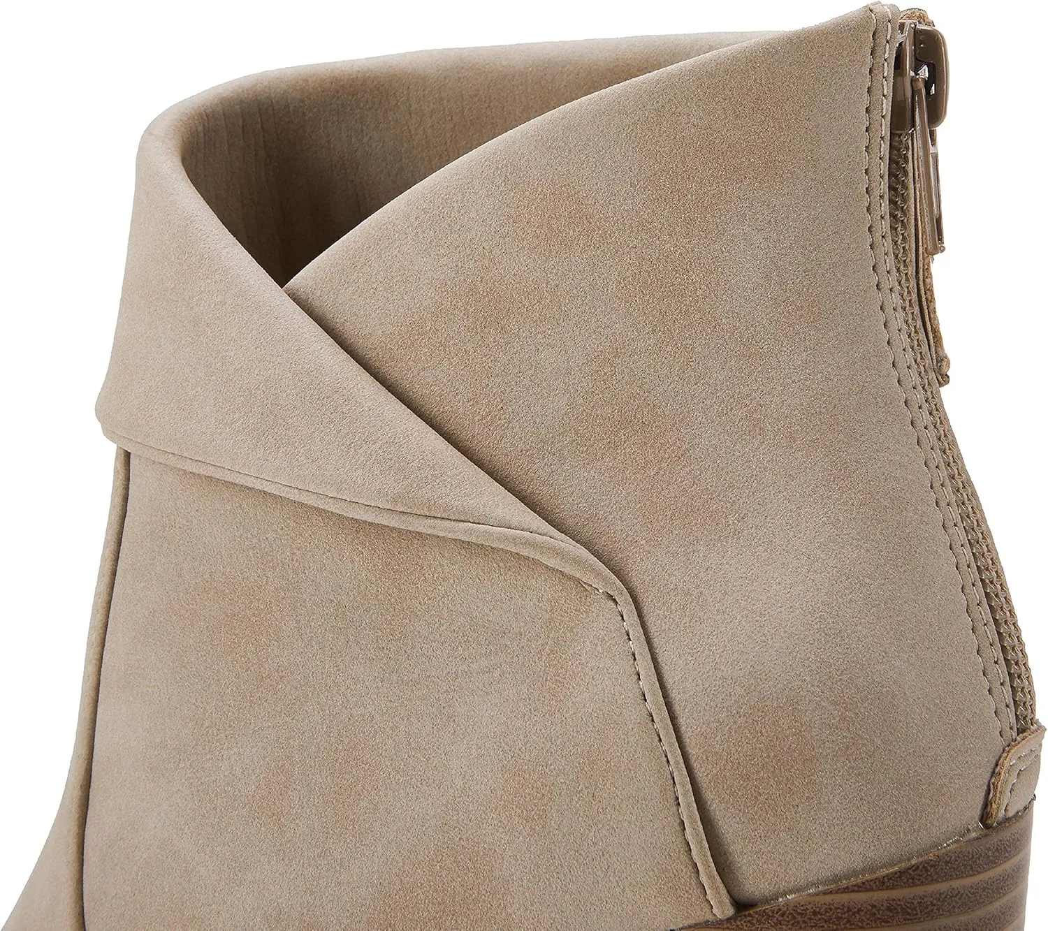 LAICIGO Women's Square Toe Ankle Boots High Chunky Stacked Heel Slip On Criss Cross Zipper Booties