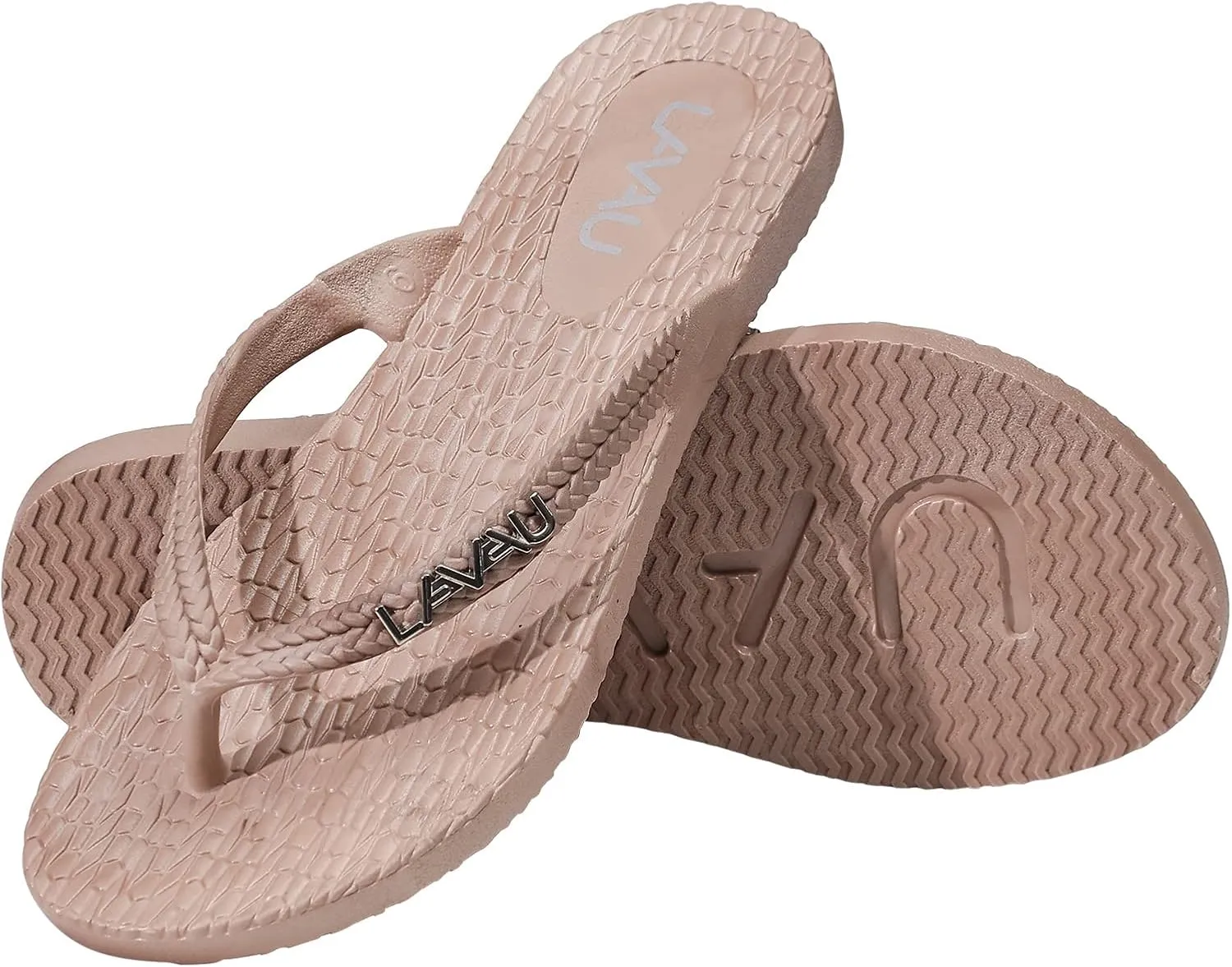 LAVAU Women Waterproof Flip Flops, Shower & Water No-Slip Sandals for Pool and Beach
