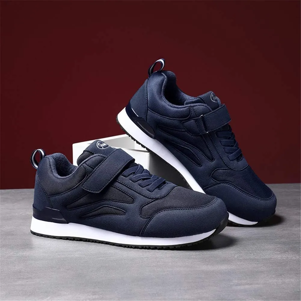 LEADER SHOW Mens Walking Shoes Casual Tennis Gym No-tie Comfortable Flat Lightweight Hook and Loop Sneakers