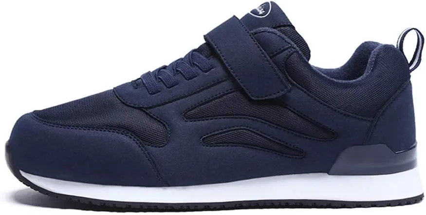 LEADER SHOW Mens Walking Shoes Casual Tennis Gym No-tie Comfortable Flat Lightweight Hook and Loop Sneakers