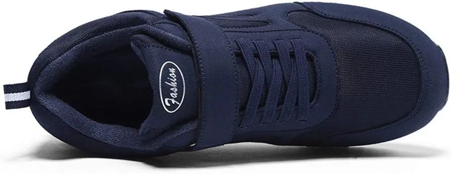 LEADER SHOW Mens Walking Shoes Casual Tennis Gym No-tie Comfortable Flat Lightweight Hook and Loop Sneakers