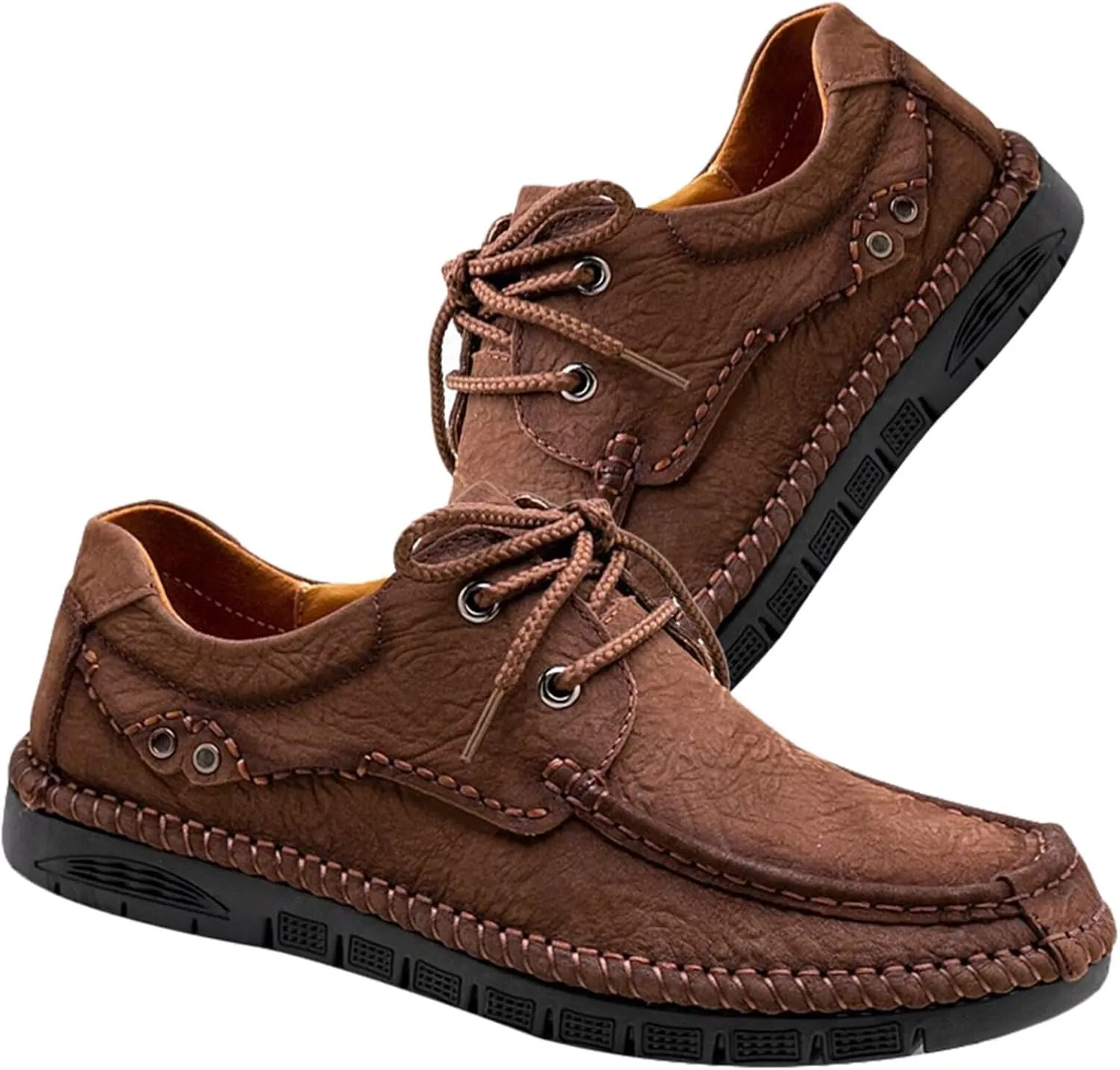 Leather Hiking Shoes Loafers Shoes for Men Walking Driving Shoes Outdoor Camping Trekking Shoes