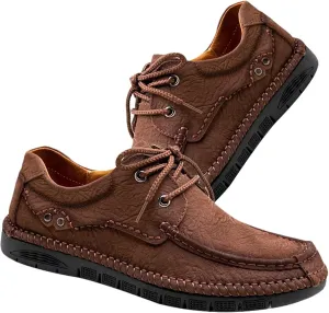 Leather Hiking Shoes Loafers Shoes for Men Walking Driving Shoes Outdoor Camping Trekking Shoes