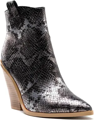 LEHOOR Women Chunky Heel Western Booties Animal Print Women Side Zipper Cowboy Ankle Boots Stacked Heel Pointed Toe Short Boots Mid Calf Cowgirl Classic Sexy Vintage Party Casual 5-11 M US